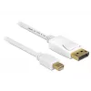 DisplayPort kabelis DeLOCK 83482 Mini DisplayPort 2 m Baltas
