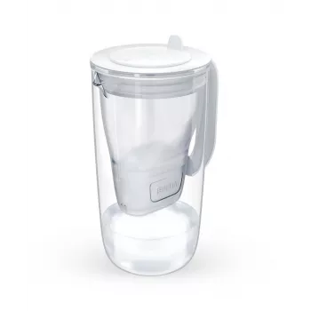 Vandens filtro ąsotis BRITA Glass+1 Maxtra Pro pilka, 2,4 L bendras / 1,5 L filtruoto vandens, Maxtra Pro PP filtras