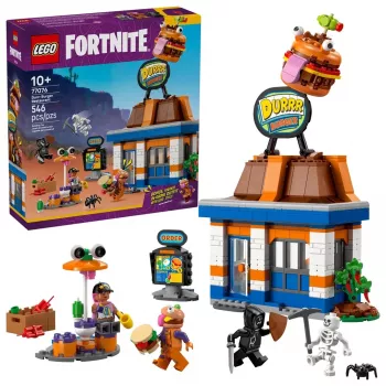 LEGO FORTNITE 77076 Durrr Burger restorano statybinis rinkinys – 546 dalių, 4 minifigūrėlės, 270×180×90 mm