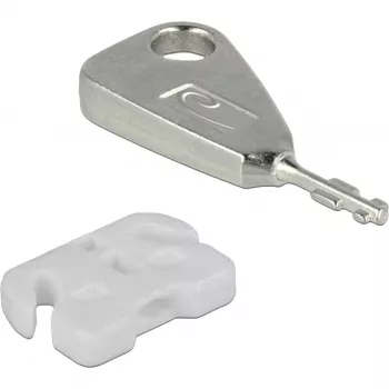 USB prievadų blokavimo rinkinys USB-A lizdui, kištukinis užraktas Baltas/Sidabrinis, 5 vnt. USB prievadų blokatorių, 2 raktai