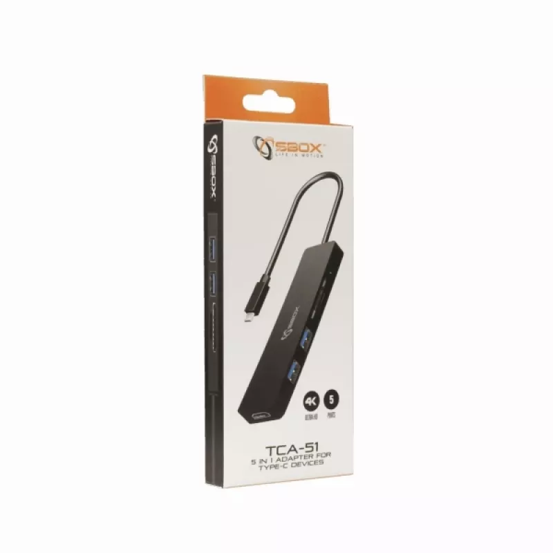 Sbox TCA-51 USB Type-C į HDMI/USB 3.0/SD+TF adapteris