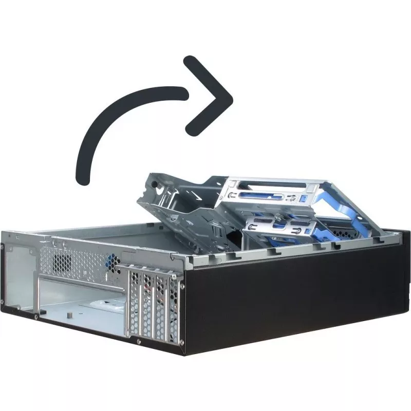 Inter-Tech IT-503 – SFF korpusas – Mini-ATX – be maitinimo šaltinio (TFX12V) – matinė juoda – USB/Audio (88881270)
