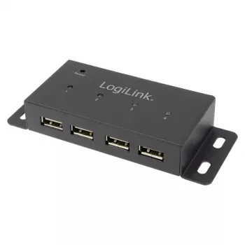 USB 2.0 stotelė LogiLink UA0141A, 4 prievadai, metalinis korpusas