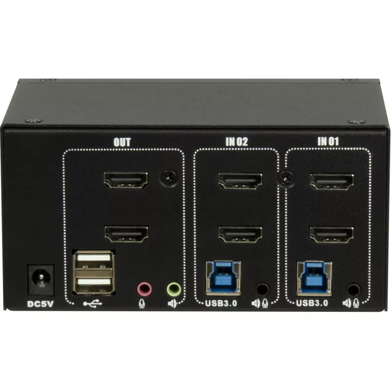 KVM jungiklis Inter-Tech IPC AS-22HUS 2 prievadai USB