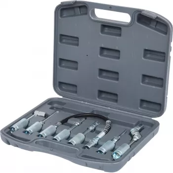Riebalų pistoleto adapterių rinkinys KS TOOLS 980.1100 – 7 vnt., antgaliai tepimo darbams