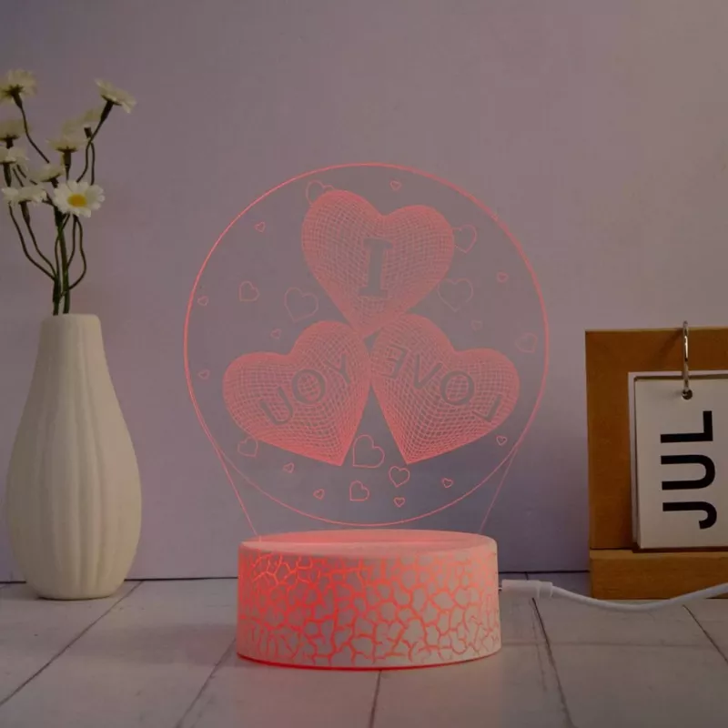 Manta SNL115RGB RGB 3D širdies dekoratyvinė LED lempa