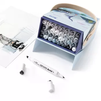 Dvipusiai žymekliai Arrtx LC302277 – 32 spalvos, pilkų tonų atspalviai