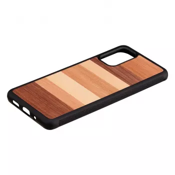 Apsauginis dėklas Samsung Galaxy S20+ iš natūralios medienos ir polikarbonato – juodas