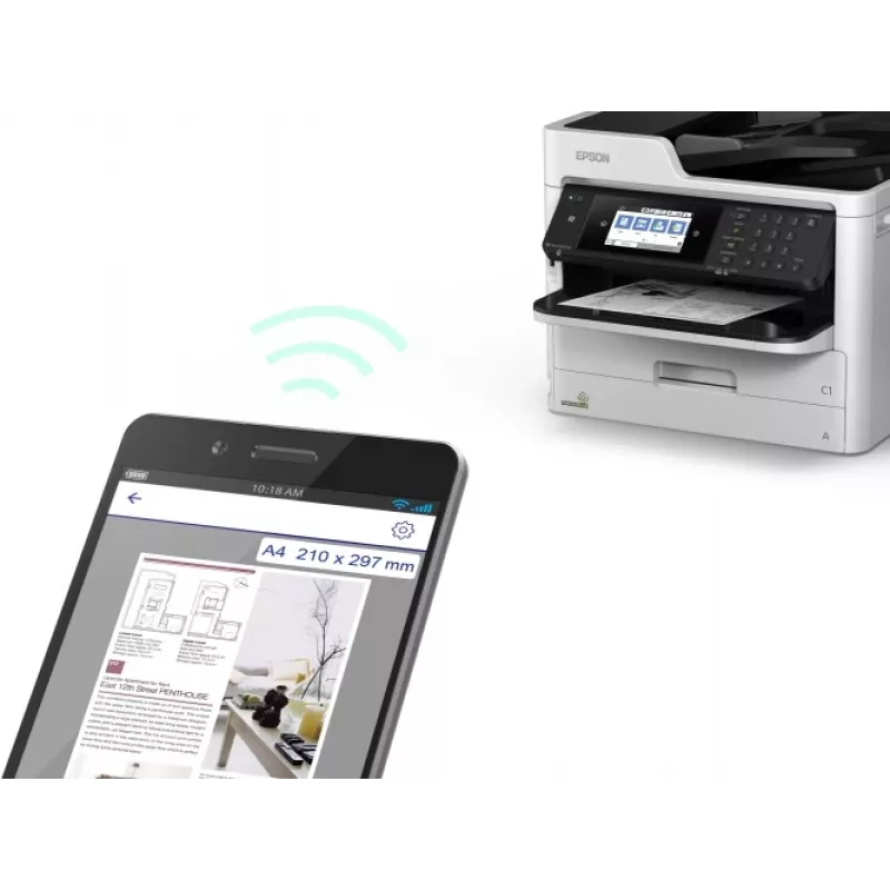 Epson WorkForce Pro WF-M5799DWF spausdintuvas rašalinis nespalvotas MFP A4, skaitiklis nuo 100K iki 180K (Naudotas)