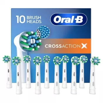 Pakeičiamieji šepetėlių antgaliai Oral-B Pro CrossAction, 10 vnt., balti
