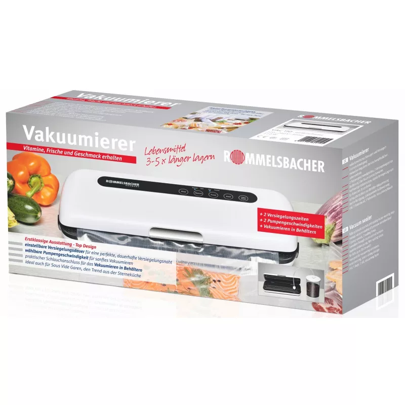 Rommelsbacher VAC110 - Vakuuminis pakavimo aparatas - 360 x 155 x 75 mm - Juoda - Balta (VAC 110)