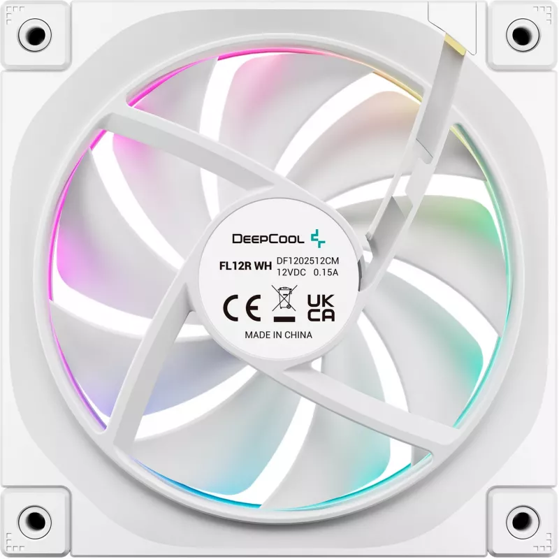 DeepCool FL12R 120 mm PC ventiliatorius, baltas, 2150 RPM, aktyvus PFC, ARGB apšvietimas