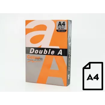 Spalvotas popierius Double A, 80g, A4, 500 lapų, Safranas