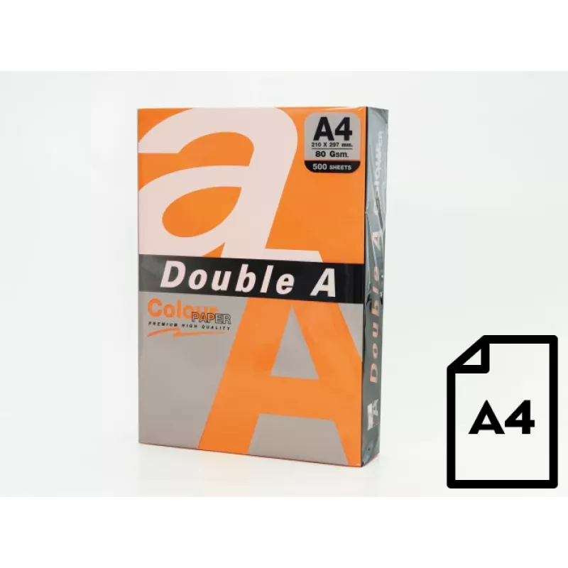 Spalvotas popierius Double A, 80g, A4, 500 lapų, Safranas