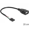 Delock laidas USB Pin Header Socket > USB 2.0 Type-A Socket 20 cm (83291)