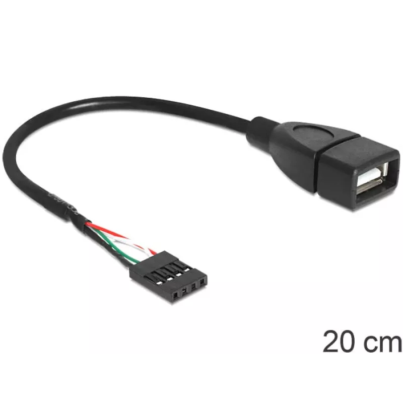 Delock laidas USB Pin Header Socket > USB 2.0 Type-A Socket 20 cm (83291)