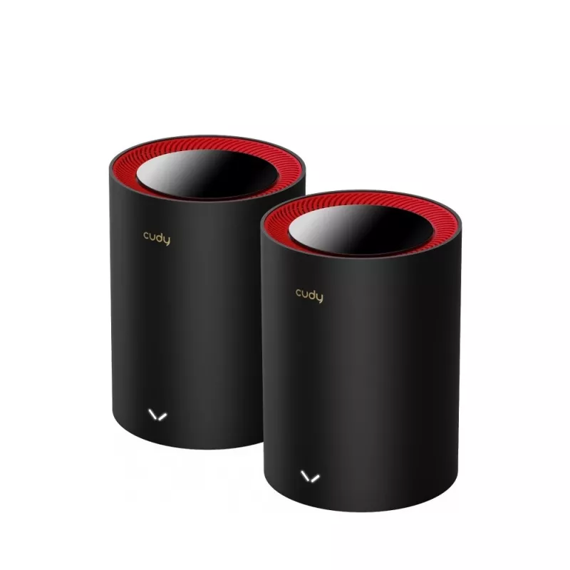 Cudy M3000 2 rinkinys Dviejų juostų (2,4 GHz / 5 GHz) Wi-Fi 6 (802.11ax) Juoda, Raudona 1 Vidinė