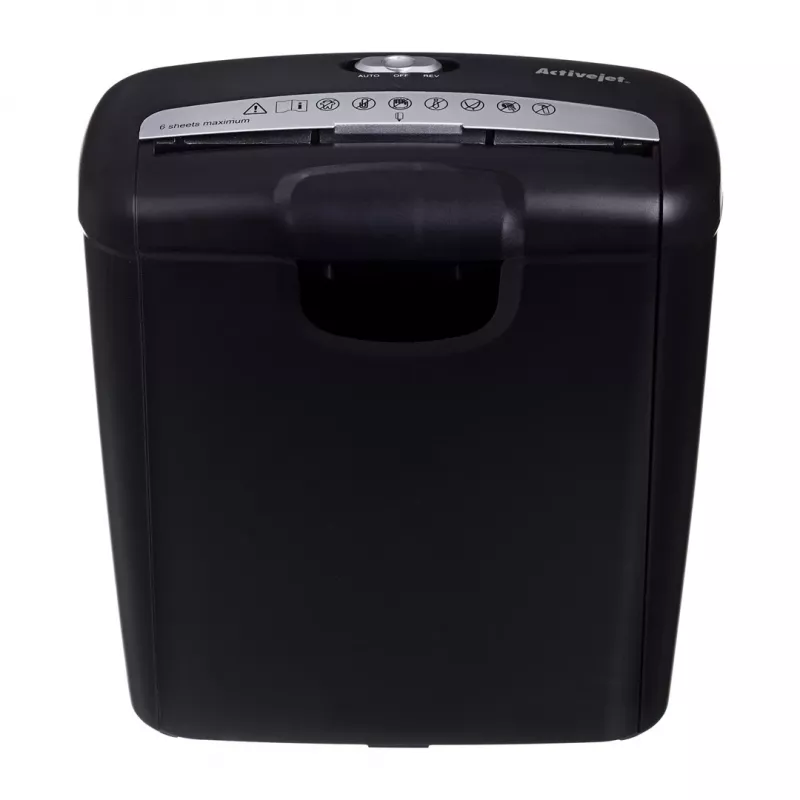 Popieriaus smulkintuvas Activejet ASH-0601S, P-2, 10 l, 6 mm juostelė, 6 lapai, juodas