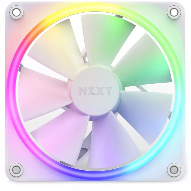 NZXT F120 RGB 120 mm korpuso ventiliatorius Baltas, 4 kontaktų, 1800 RPM, 50.18 CFM, 18 LED