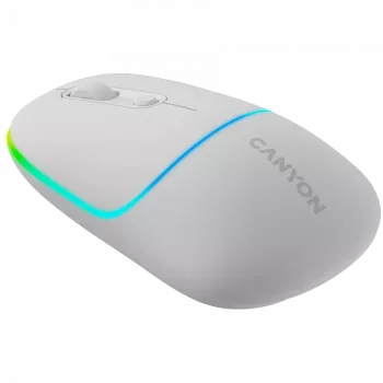 Canyon MW-22 CNS-CMSW22SW Pelė – 2 in 1 Bluetooth/2,4GHz – optinė – 800/1200/1600DPI – 4 mygtukai – RGB apšvietimas – įkraunama – Sniego Baltumo
