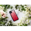 iKins apsauginis dėklas iPhone 11 Pro Max — rožinės ežero spalvos su juodu apvadu