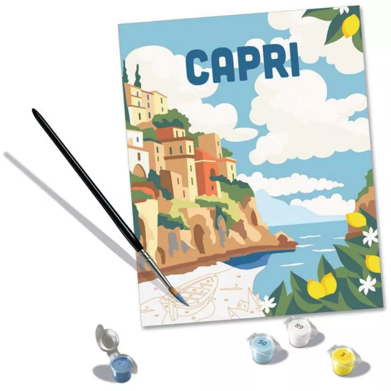 Ravensburger CreArt Capri – spalvinimo pagal skaičius rinkinys su akriliniais dažais