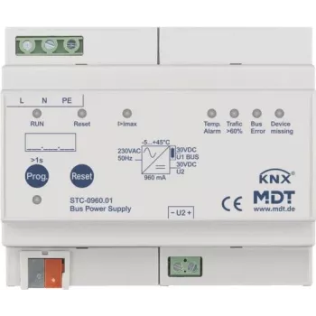 MDT STC-0960.01 magistralės maitinimo šaltinis su diagnostika 8TE, REG, 960mA