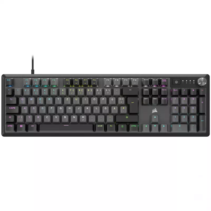 Klaviatūra Corsair K70 CORE RGB Gaming USB QWERTZ Vokiška Pilka
