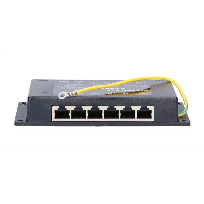 PoE injektorius Extralink Gigabit 6 prievadai 6x 1000Mb/s RJ45