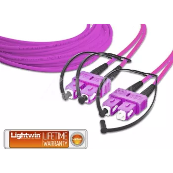 Lightwin LDP-50 SC-SC 3.0 OM4 šviesolaidinis kabelis 3 m, violetinis