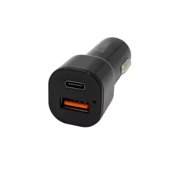 Automobilinis įkroviklis SBOX CC-038 38W Juodas – dviejų USB prievadų maitinimo adapteris transporto priemonei