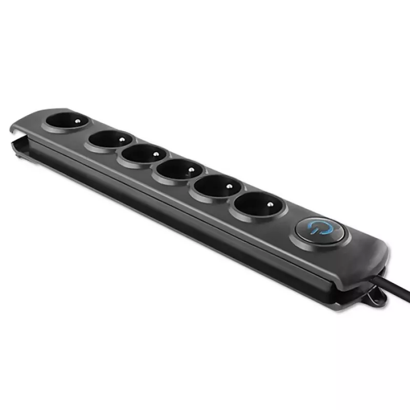 Qoltec 50112 apsauginis įtampos filtras 6 lizdai 230V 3m juodas