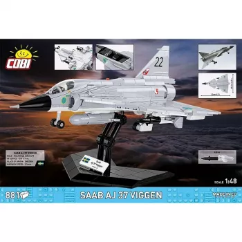 Cobi blokelių rinkinys Saab AJ 37 Viggen, 881 detalės