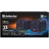 Kompiuteriniai garsiakalbiai DEFENDER J3 2.0 6W LED USB, 2×3W RMS, 90–20000 Hz, 3,5 mm, juodi
