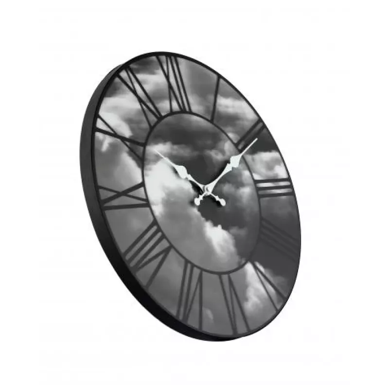 NeXtime klok 3037 Clouds, Ø39 cm, sieninis laikrodis, juodas