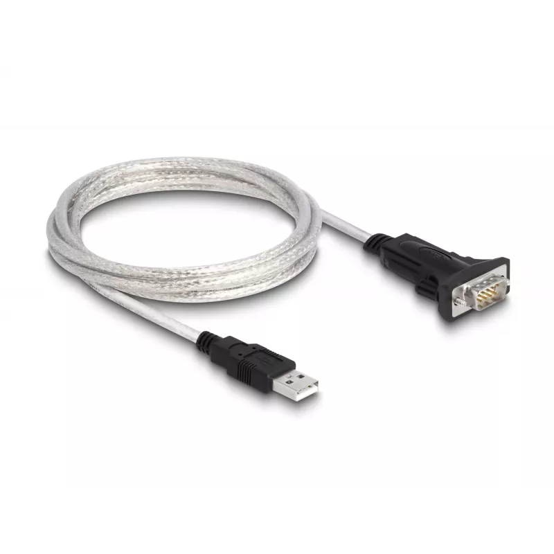 DeLOCK 63465 USB 2.0 į RS-422/RS-485 adapterinis kabelis 1,8 m, juodas/skaidrus
