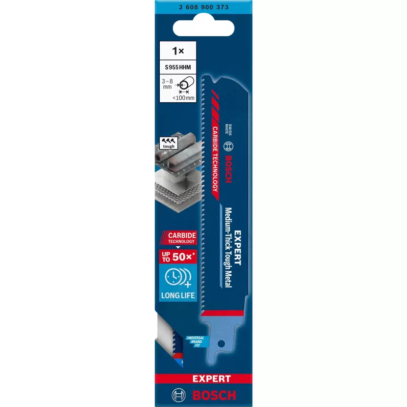 Bosch EXPERT 'MEDIUM-THICK TOUGH METAL' S 955 HHM pjūklo geležtė strypiniam pjūklui, didelio anglinio plieno (HCS), 1 vnt.