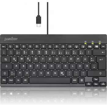 Perixx PERIBOARD-426C DE Juoda kompaktiška klaviatūra