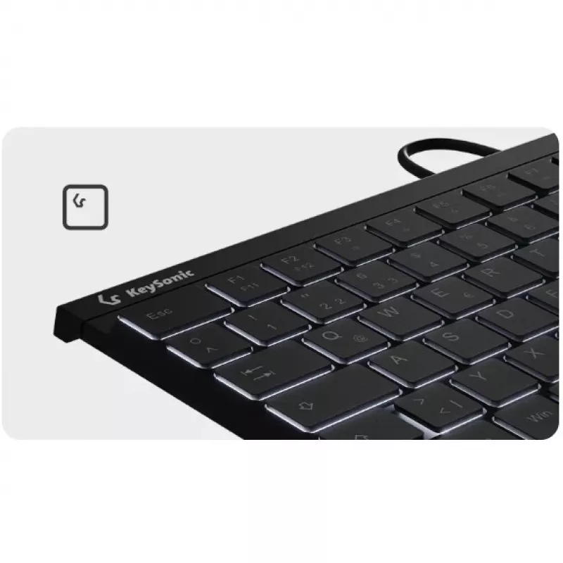 KeySonic KSK-5011ELC (DE) klaviatūra, laidi, USB, QWERTZ, vokiškas išdėstymas, juoda