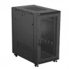 19 colių stelažo spinta LANBERG FF01-6022-23B, 22U, 600×1000 mm, juoda, perforuotos durelės