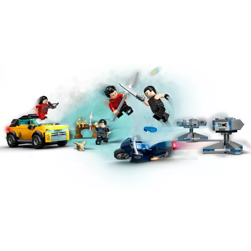 LEGO rinkinys Marvel Escape from the Ten Rings 76176 su minifigūromis ir transporto priemonėmis