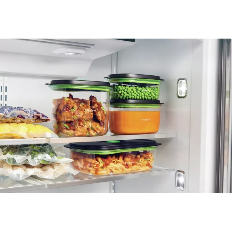 Maisto laikymo indas FoodSaver FFC023X 1,8 L ovalus Tritan, juodas permatomas, su vakuuminiu vožtuvu, tinkamas plauti indaplovėje