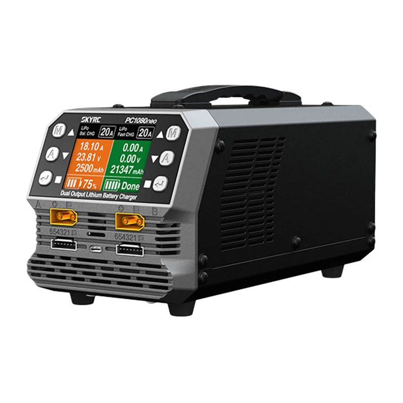 SkyRC PC1080neo dviejų kanalų ličio baterijų kroviklis