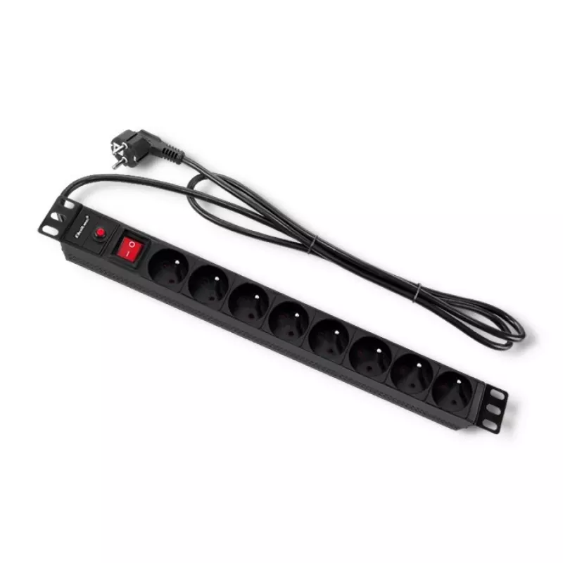 Qoltec 53996 Maitinimo skirstytuvas RACK 19 | 1U | 16A | PDU | 8xFRENCH | 2m
