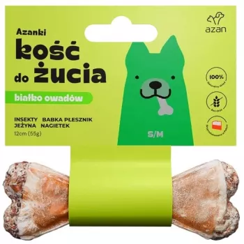 Brit AZANKI Bone su vabzdžių baltymais ir gervuoge S/M 12 cm šunų kramtukas be grūdų, 55 g