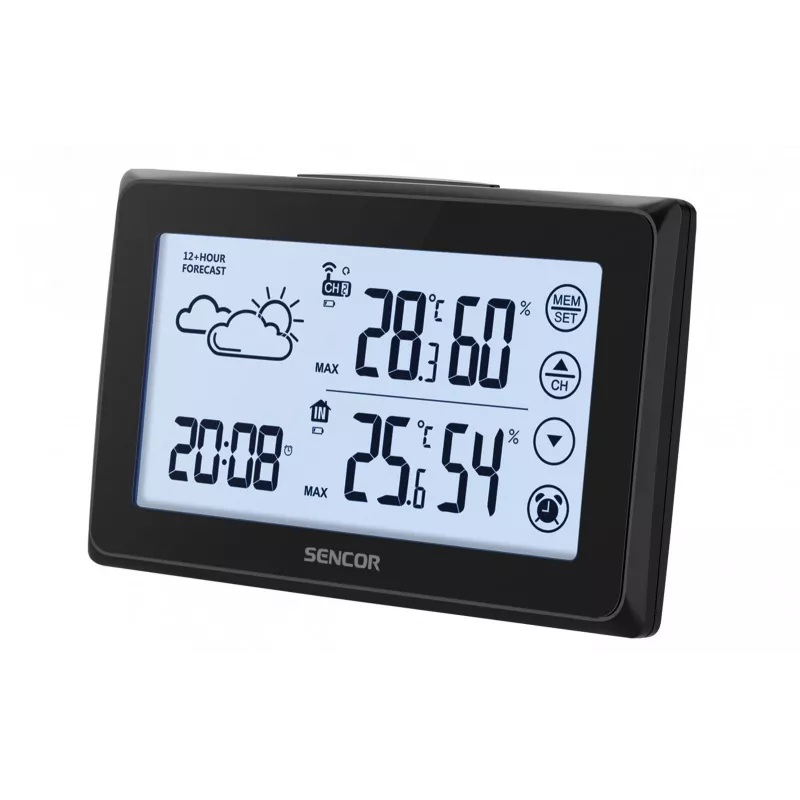 Oro stotis SENCOR SWS 2850 — vidaus/lauko temperatūra ir drėgmė, 1 belaidis jutiklis, 433,92 MHz, max/min atmintis
