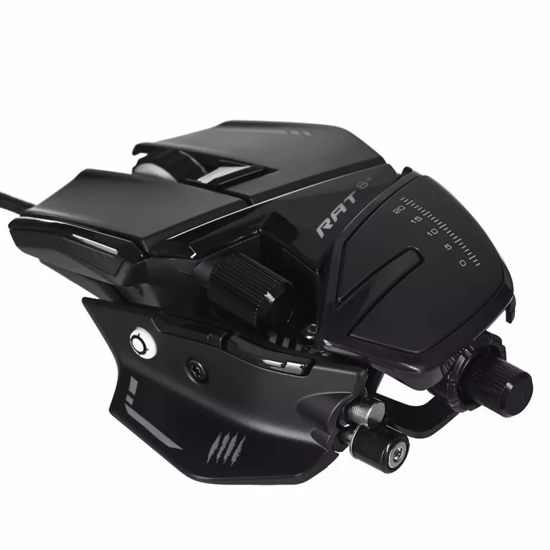 Žaidimų pelė Mad Catz R.A.T. 8+ dešinei rankai, optinė, 16000 DPI, 11 mygtukų, USB Type-A, 145 g