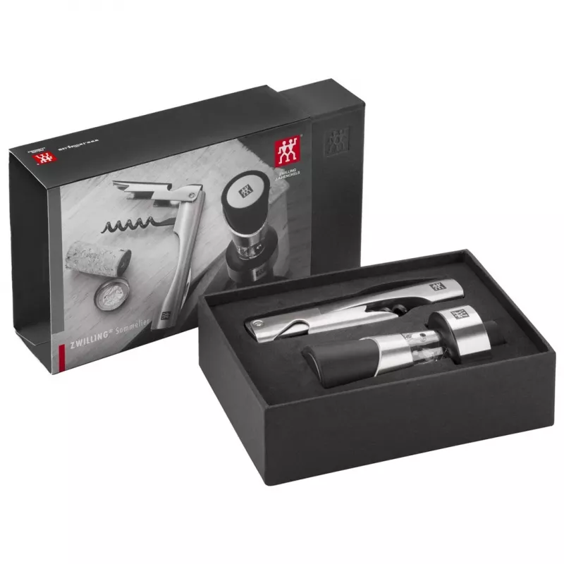 ZWILLING Sommelier vyno įrankių rinkinys — stačiakampis dėklas 100×190×42 mm, 2 vnt.