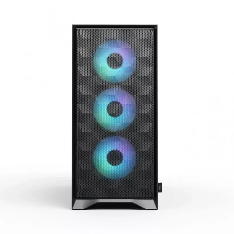 Fractal Design Pop 2 Air Black Solid vidutinis bokštas PC korpusas — ATX palaikymas, 3x 120 mm priekiniai ventiliatoriai, 2.5/3.5 colių diskų vietos, 215×481×462 mm