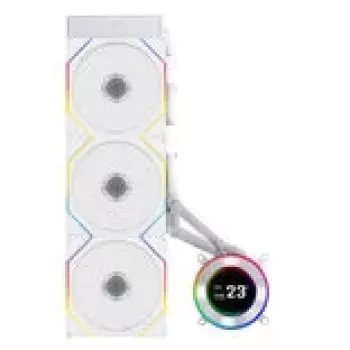 Vandens aušintuvas Lian Li Hydroshift II LCD-C 360TL – 120 mm ventiliatoriai, 200–2600 RPM, FDB, baltas
